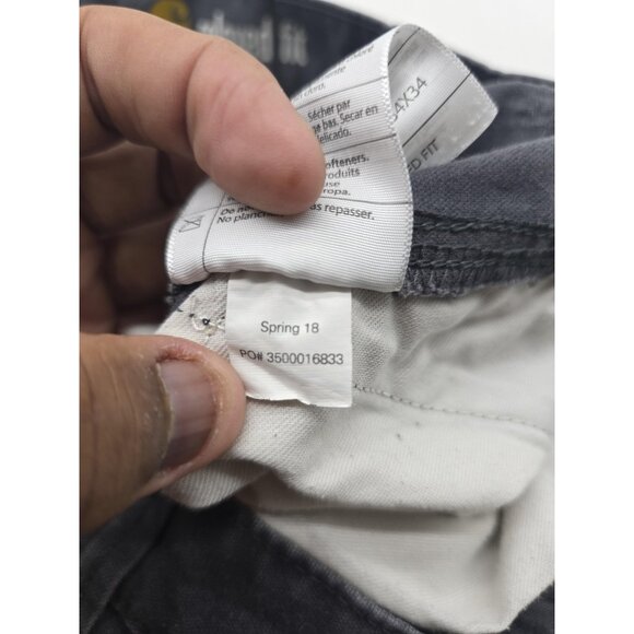 Carhartt Full Swing Pants Mens 34x34 Gray Relaxed Fit Work Utility Stains 102812 - Picture 8 of 9